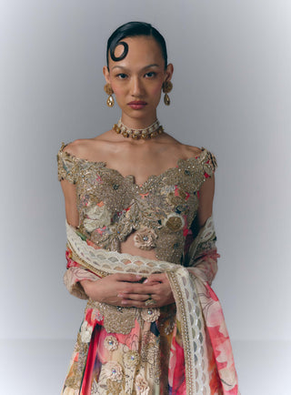 Multicolored Floral Lehenga Set