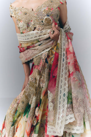 Multicolored Floral Lehenga Set