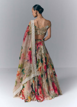 Multicolored Floral Lehenga Set