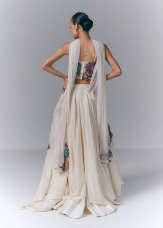 Ivory Flora Appliqué Skirt Set