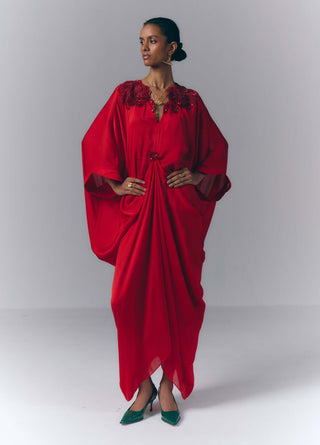 Crimson Drape Kaftan