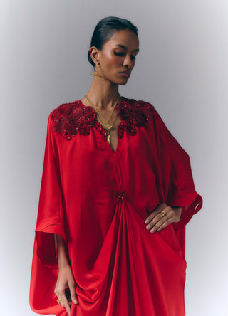 Crimson Drape Kaftan
