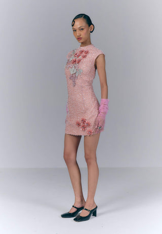 Baby Pink Whisper Mini Dress – Varun Bahl – Party – Party Dresses