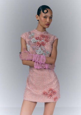 Baby Pink Whisper Mini Dress – Varun Bahl – Clothing – Dresses