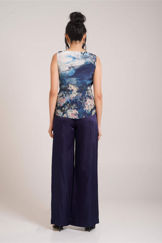 Ren fluid top and wide-leg trousers