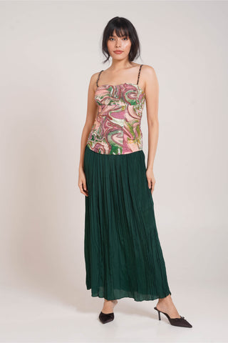 Ira embroidered corset and maxi skirt