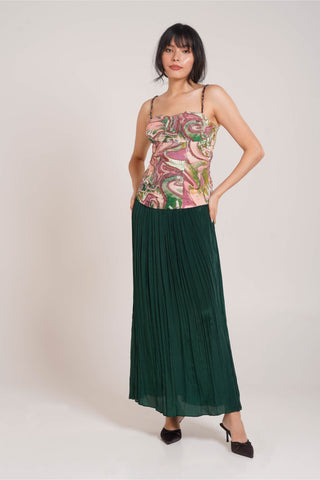 Ira embroidered corset and maxi skirt