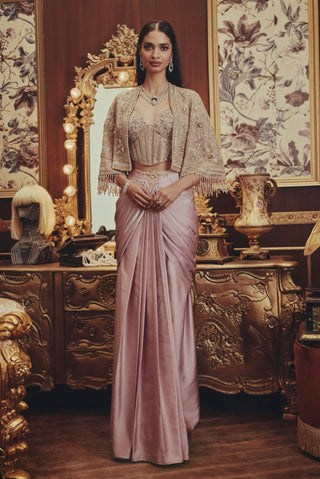 Cosmic dusty pink cape and skirt set