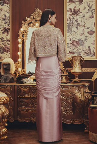 Cosmic dusty pink cape and skirt set