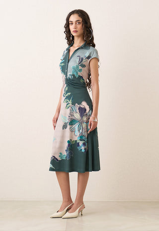 Nayara waist gather midi dress