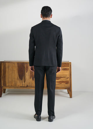 Black contemporary bandhgala suit set