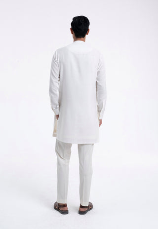 Ivory hybrid embroidered kurta set