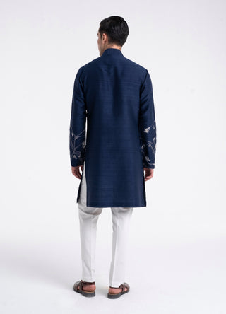 Navy embroidered contemporary kurta set