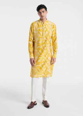 Marigold clasic cut printed kurta set