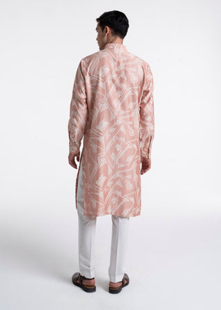 Onion pink clasic cut printed kurta set