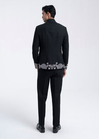 Black thread bandhgala set