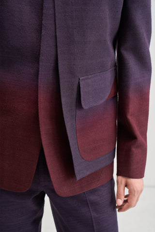 Purple mauve ombre bandhgala set