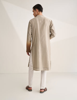 Fog brown ombre layered kurta set