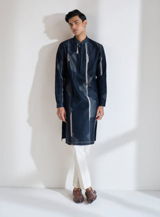 Navy printed classic kurta set