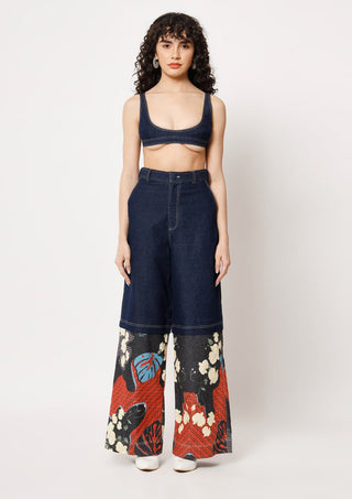 Two Point Two-Dark Blue Liling Pants-INDIASPOPUP.COM