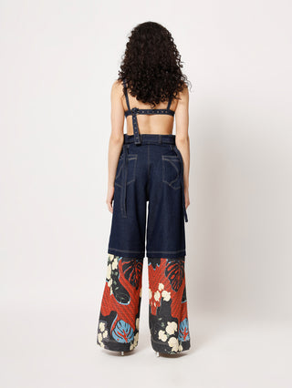 Two Point Two-Dark Blue Liling Pants-INDIASPOPUP.COM