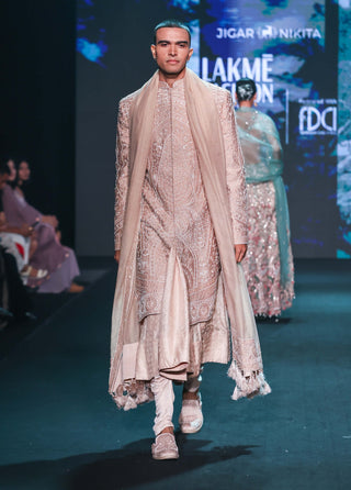 Maharaja caramel beige sherwani set