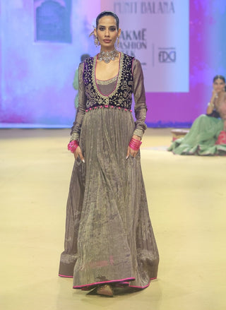 Baingani koti anarkali set