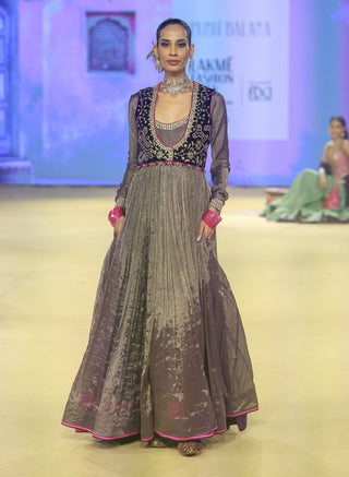 Baingani koti anarkali set