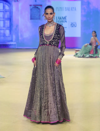 Baingani koti anarkali set