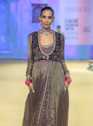 Baingani koti anarkali set