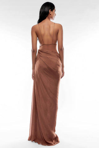 Deme By Gabriella-Nude Pink Sequins Dress-INDIASPOPUP.COM