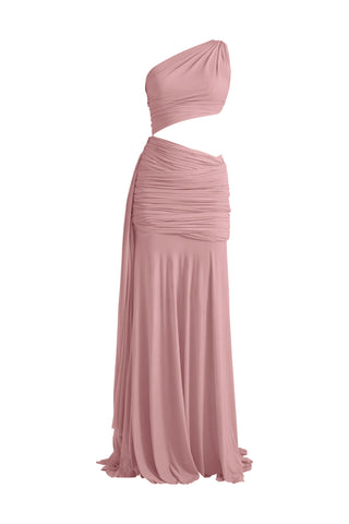 Narcisa One-Shoulder Pink Gown by Deme By Gabriella, available on Indiaspopup.com