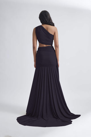 Narcisa Dark Gray Gown by Deme By Gabriella, available on Indiaspopup.com