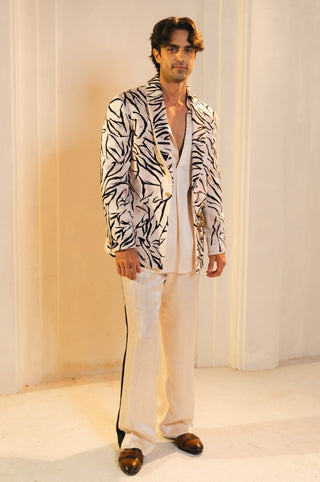 Concept hand paint blazer and kurta set