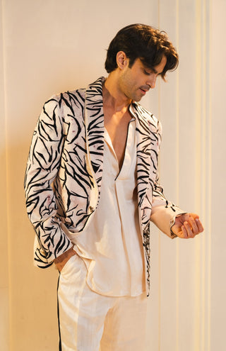 Concept hand paint blazer and kurta set