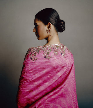 Fuchsia realm banarsi sari set