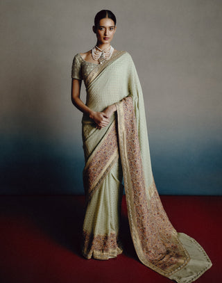 Pistachio green eden sari set