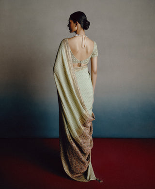 Pistachio green eden sari set