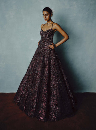 Celestial plum radiance gown