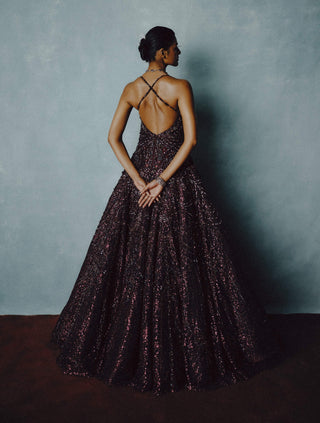 Celestial plum radiance gown