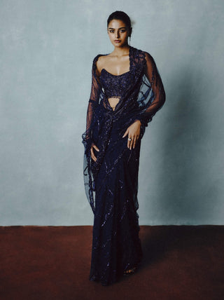 Twilight sheer sculpt sari set