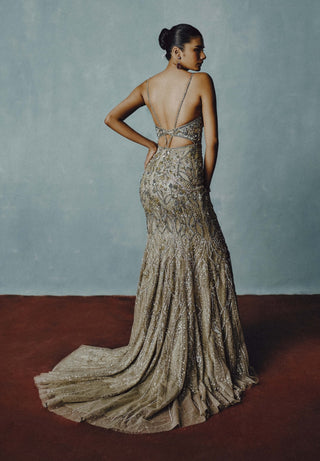 Gilded stellar embellished gown