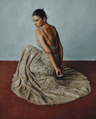 Gilded stellar embellished gown