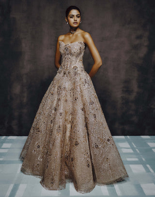 Golden reverie ball gown