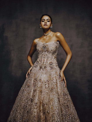 Golden reverie ball gown