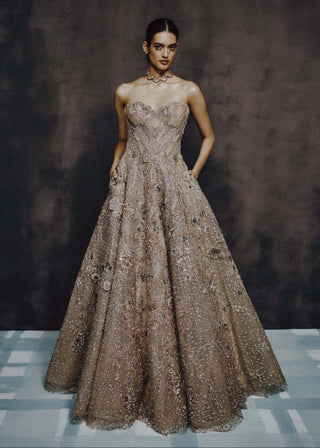 Opaline bloom ball gown