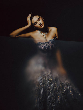 Nocturne silver dust ball gown