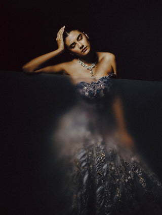 Nocturne silver dust ball gown