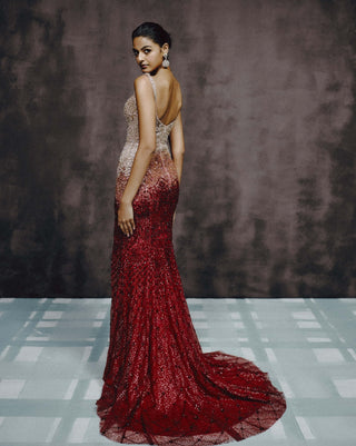 Vermilion glint gown