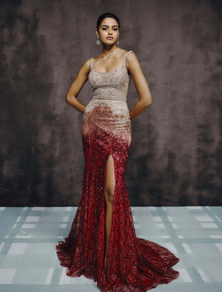 Vermilion glint gown